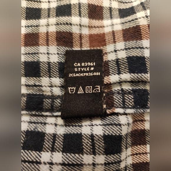 Dakota men's small blue plaid flannel western long sleeve snap fasten shirt - Picture 8 of 8